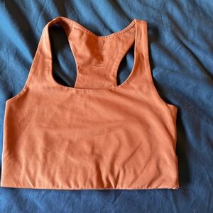 girlfriend collective paloma dusty rose racer back sports bra